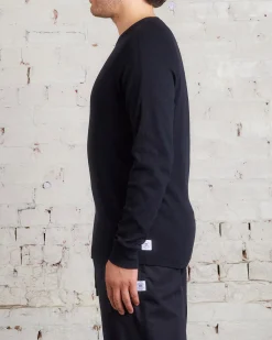 Outlet Reigning Champ 1x1 Slub Knit Long Sleeve T-Shirt Black