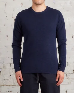 Hot Reigning Champ 1x1 Slub Knit Long Sleeve T-Shirt Navy