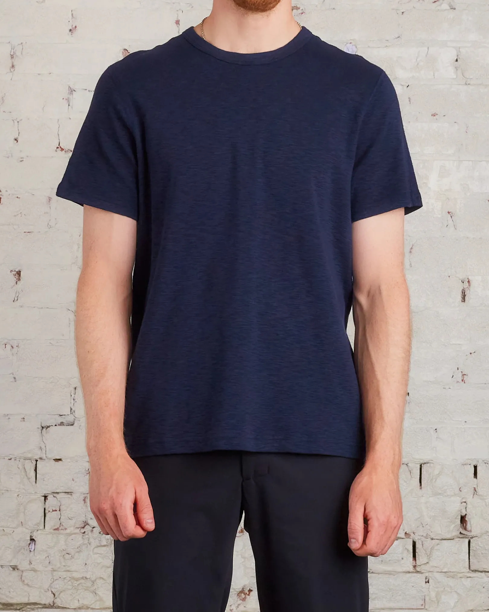 Hot Reigning Champ 1x1 Slub Knit T-Shirt Navy