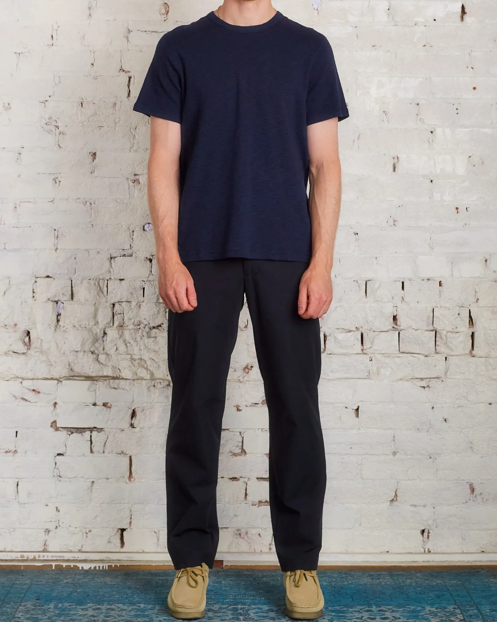 Hot Reigning Champ 1x1 Slub Knit T-Shirt Navy