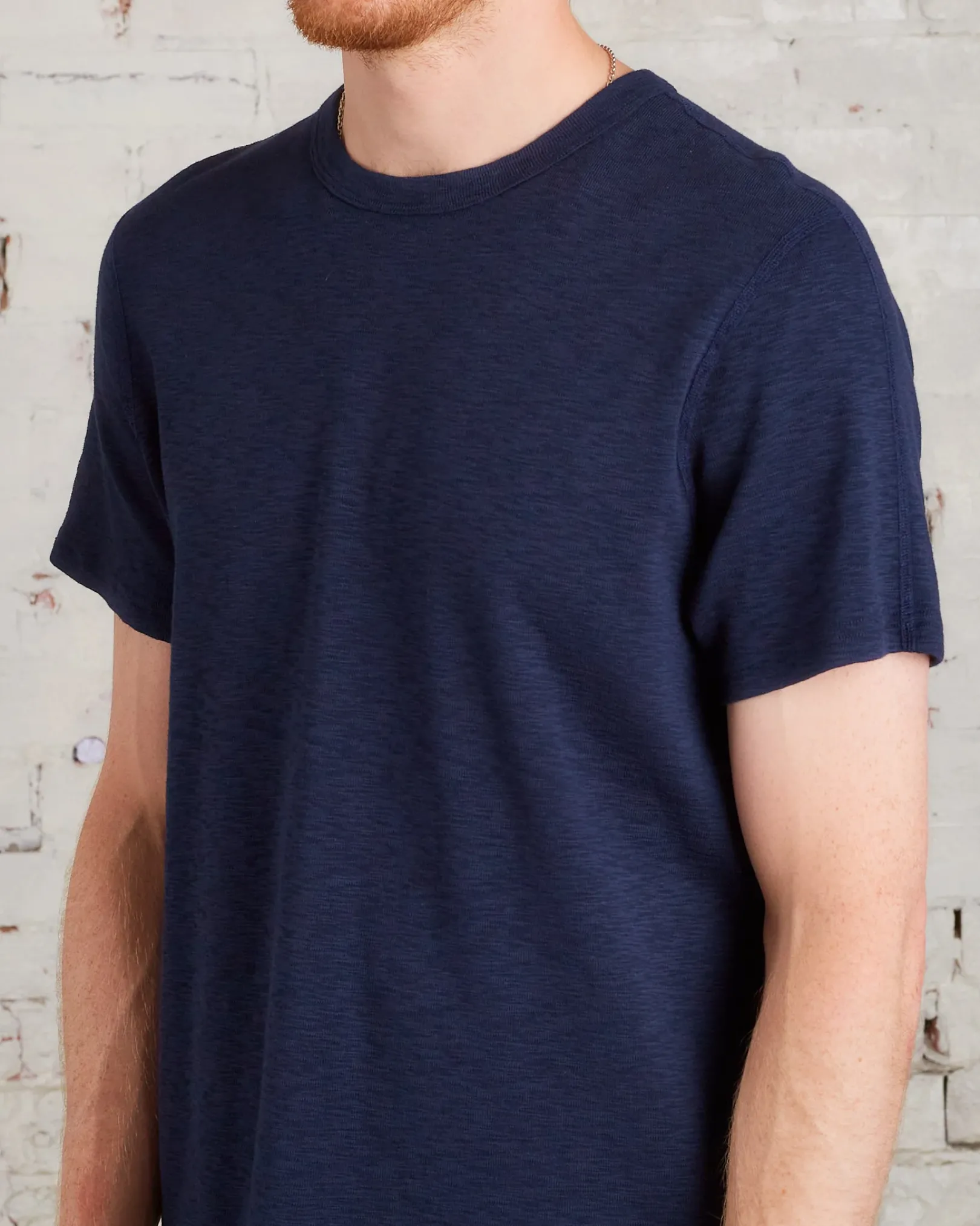 Hot Reigning Champ 1x1 Slub Knit T-Shirt Navy
