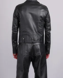 Fashion Rick Owens Bauhaus Stooges Jacket Tamponato Leather Black
