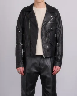 Clearance Rick Owens Main Collection Rick Owens Bauhaus Stooges Jacket Sugar Leather Black