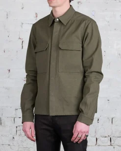 Outlet Rick Owens Bonotto Cropped Outershirt CTW Olive Drab