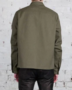 Outlet Rick Owens Bonotto Cropped Outershirt CTW Olive Drab