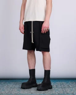 Clearance Rick Owens Cargobela Short Wool Sable Black