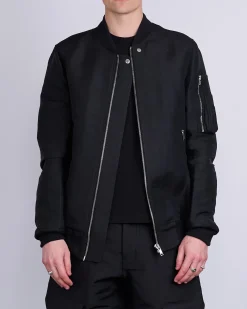 Online Rick Owens Classic Flight Jacket Heavy Faille Black