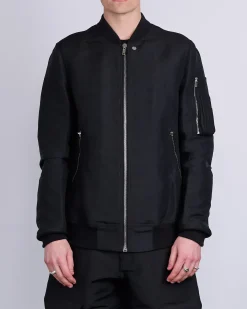 Online Rick Owens Classic Flight Jacket Heavy Faille Black