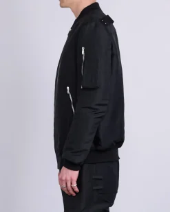 Online Rick Owens Classic Flight Jacket Heavy Faille Black