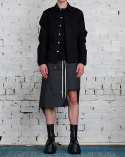 Outlet Rick Owens Dracca Skirt Chalk Stretch Denim Black