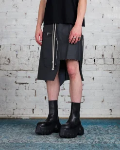 Outlet Rick Owens Dracca Skirt Chalk Stretch Denim Black