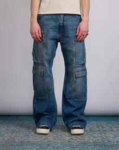 Hot DRKSHDW Rick Owens Double Cargo Jn 13oz Dnm Wshd Indigo