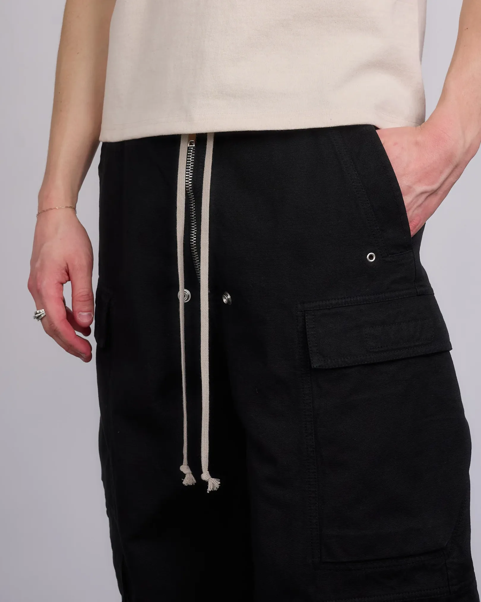 Clearance DRKSHDW Rick Owens Double Cargo Jumbo Belas Cttn Cnvas Blk