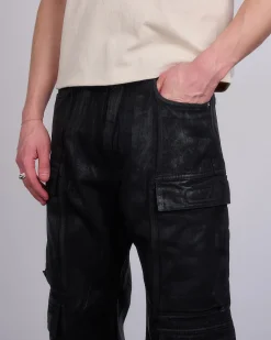 Fashion DRKSHDW Rick Owens Double Cargo Jean 13oz Foil Denim Black