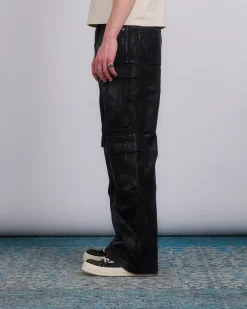 Fashion DRKSHDW Rick Owens Double Cargo Jean 13oz Foil Denim Black