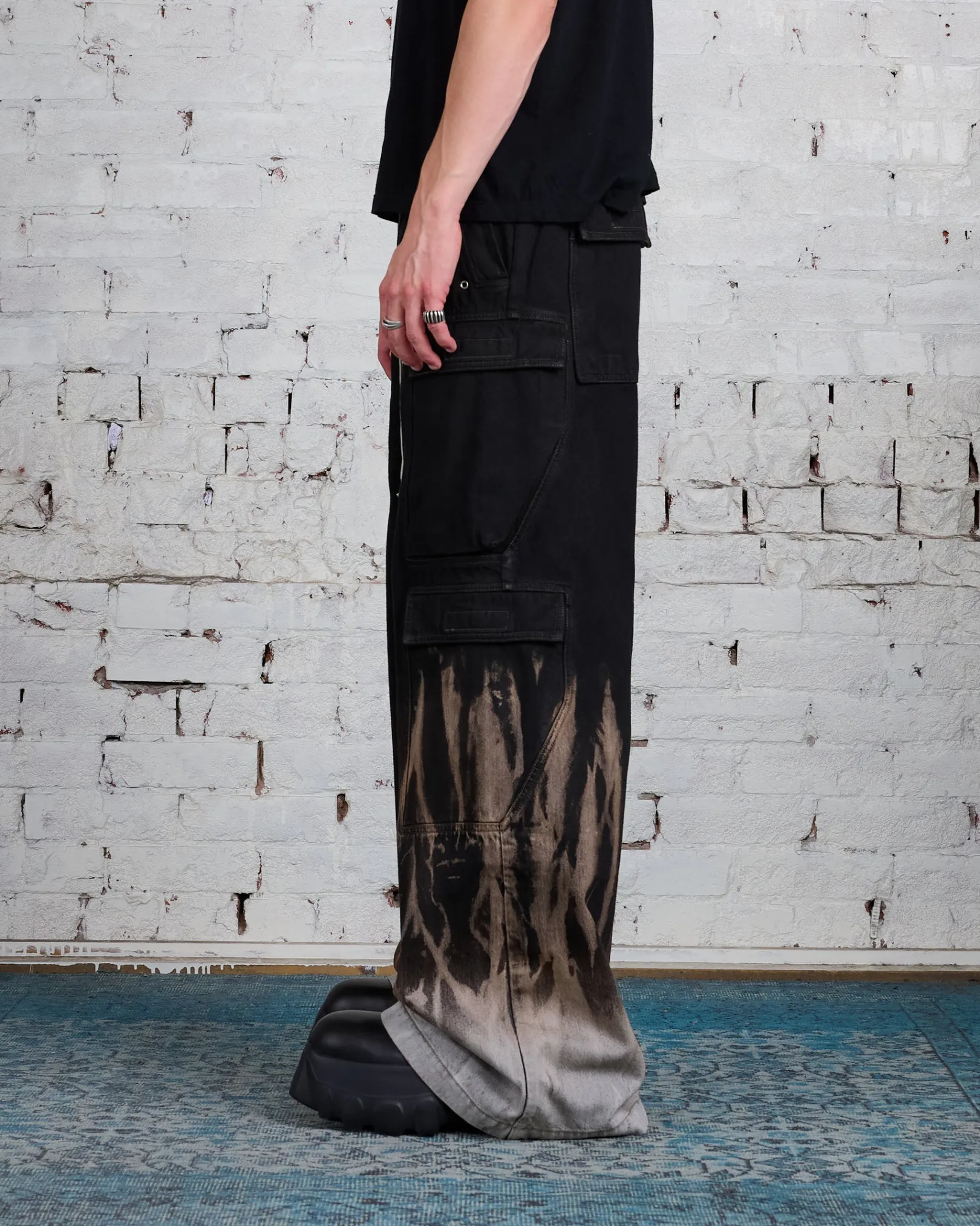 Clearance DRKSHDW Rick Owens Double Cargo Jumbo Bela Pant Sun Denim