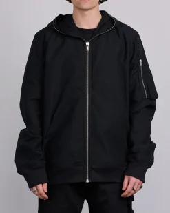 Hot DRKSHDW Rick Owens Gimp Flt Bomber Tencel Ripstop Blk