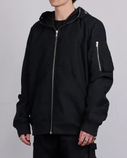 Hot DRKSHDW Rick Owens Gimp Flt Bomber Tencel Ripstop Blk