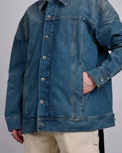 Discount DRKSHDW Rick Owens Jumbo Wrkr Jkt 13oz Dnm Wshd Indgo