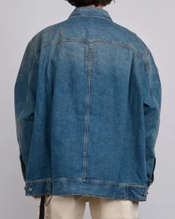 Discount DRKSHDW Rick Owens Jumbo Wrkr Jkt 13oz Dnm Wshd Indgo