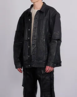 New DRKSHDW Rick Owens Jumbo Worker Jacket Megacrust Combo Black