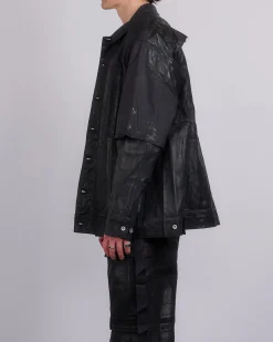 New DRKSHDW Rick Owens Jumbo Worker Jacket Megacrust Combo Black