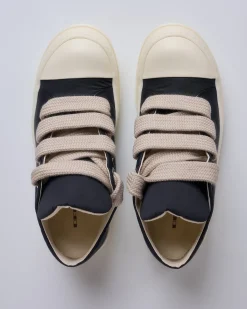 Clearance DRKSHDW Rick Owens Jumbo Lace Puffer Low Sneaks MU Black Milk Milk