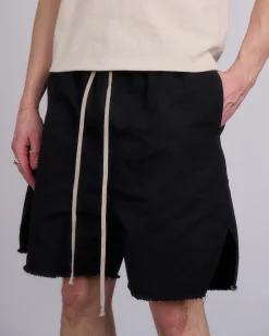 Outlet DRKSHDW Rick Owens Lng Bxr Butt Zip Shrt Cotton Canvas Blk