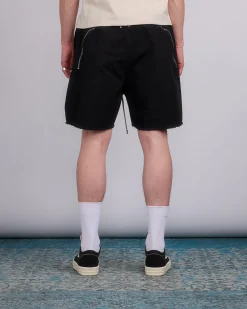 Outlet DRKSHDW Rick Owens Lng Bxr Butt Zip Shrt Cotton Canvas Blk