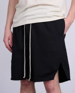 Clearance DRKSHDW Rick Owens Long Boxer Butt Zip Short Felpa Fleece Black