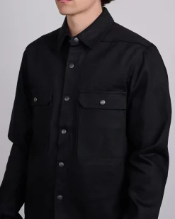 New Rick Owens DRKSHDW MIJ Crop Outershirt 12oz Denim Blk