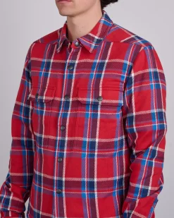 Online DRKSHDW Rick Owens MIJ Crop Outershirt Brushed Red Plaid