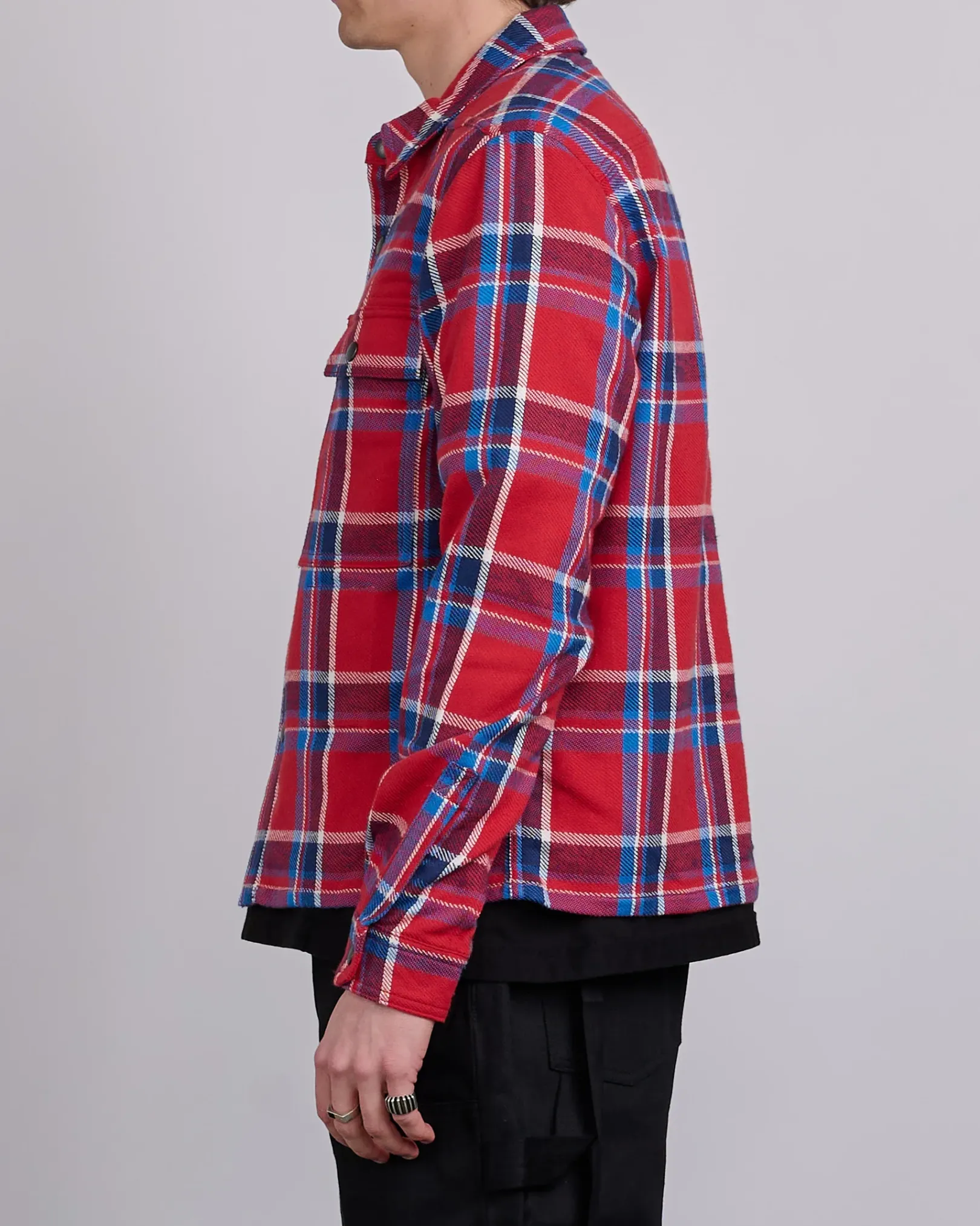 Online DRKSHDW Rick Owens MIJ Crop Outershirt Brushed Red Plaid