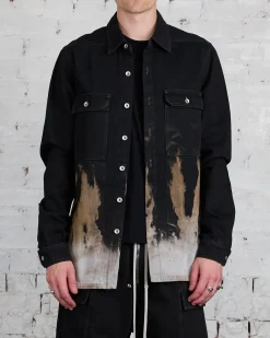 Clearance DRKSHDW Rick Owens Outershirt 13oz Sun Denim Black/Terra