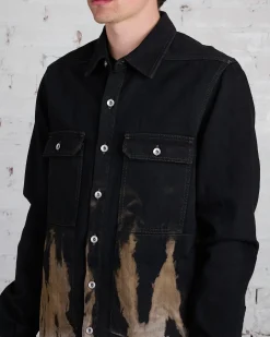 Clearance DRKSHDW Rick Owens Outershirt 13oz Sun Denim Black/Terra
