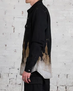Clearance DRKSHDW Rick Owens Outershirt 13oz Sun Denim Black/Terra