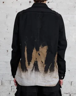 Clearance DRKSHDW Rick Owens Outershirt 13oz Sun Denim Black/Terra