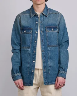 Best DRKSHDW Rick Owens Outershrt 13oz Dnm Wshd Indgo