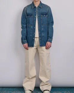 Best DRKSHDW Rick Owens Outershrt 13oz Dnm Wshd Indgo