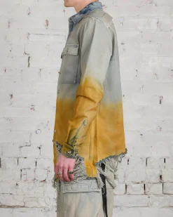 Online DRKSHDW Rick Owens Outershirt 13oz Denim Sky/Orange Degrade