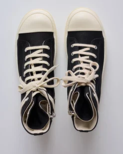 Sale DRKSHDW Rick Owens Sneaks Cotton Canvas Black Milk Milk