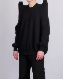 New DRKSHDW Rick Owens Tecsweat Crew Felpa Fleece Black