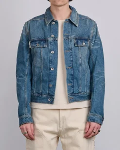Outlet DRKSHDW Rick Owens Trucker Jacket 13oz Denim Washed Indigo