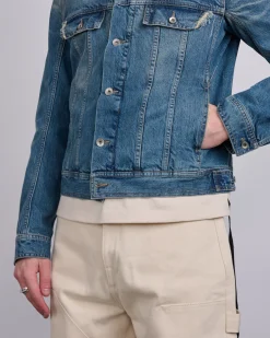 Outlet DRKSHDW Rick Owens Trucker Jacket 13oz Denim Washed Indigo