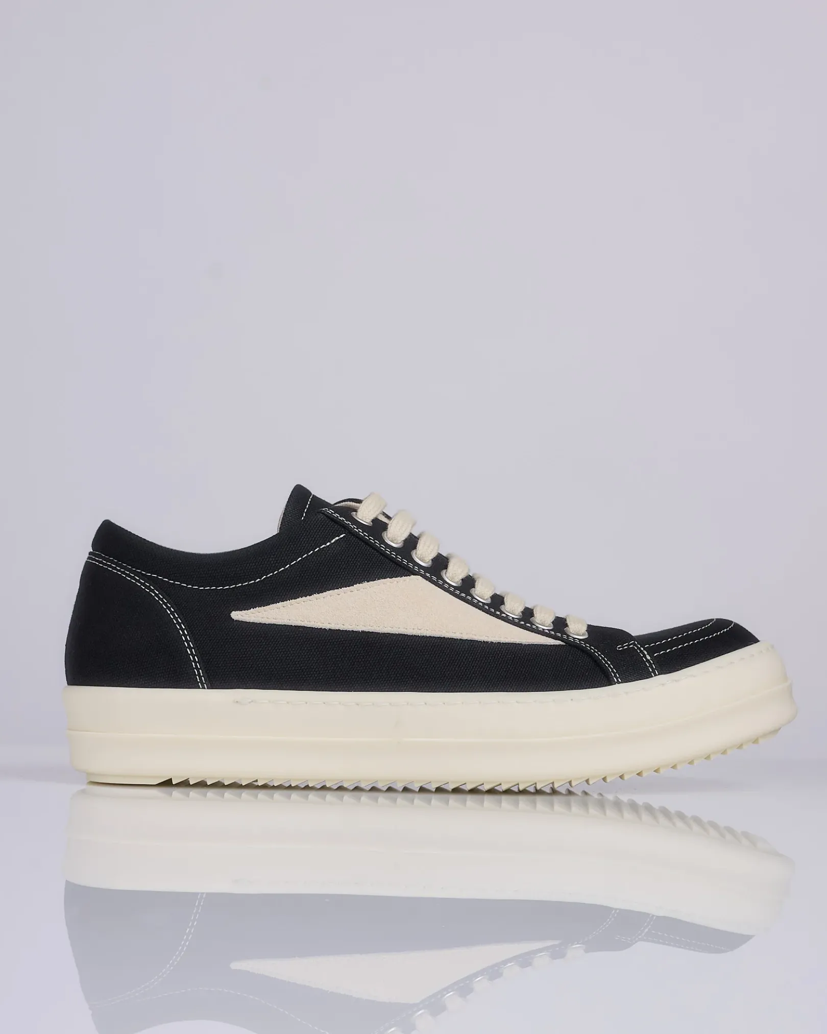 Online DRKSHDW Rick Owens Vintage Sneaks Cotton Canvas Black Milk Milk