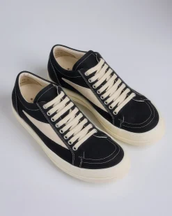 Online DRKSHDW Rick Owens Vintage Sneaks Cotton Canvas Black Milk Milk