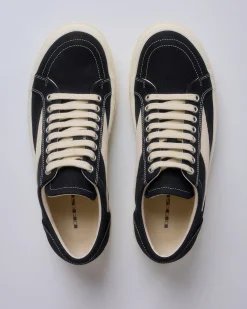 Online DRKSHDW Rick Owens Vintage Sneaks Cotton Canvas Black Milk Milk