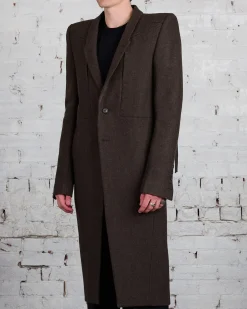Best Rick Owens Fogpocket Neue Coat Loden Felt Wool Brown
