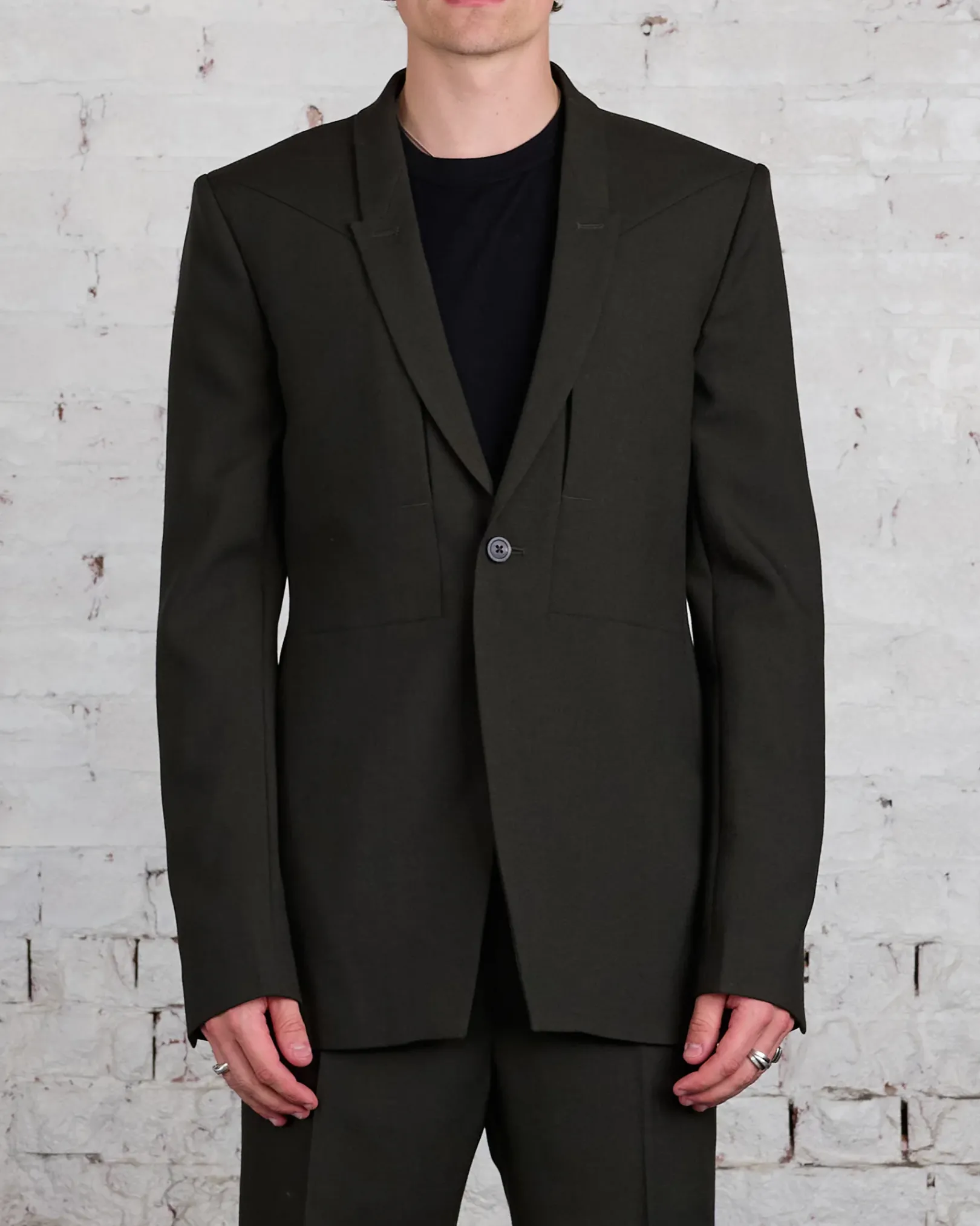Clearance Rick Owens Fogpocket Soft Soft Blazer WGP Forest