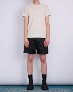 Best Rick Owens Geth Cutoff Short Linen Twill Black